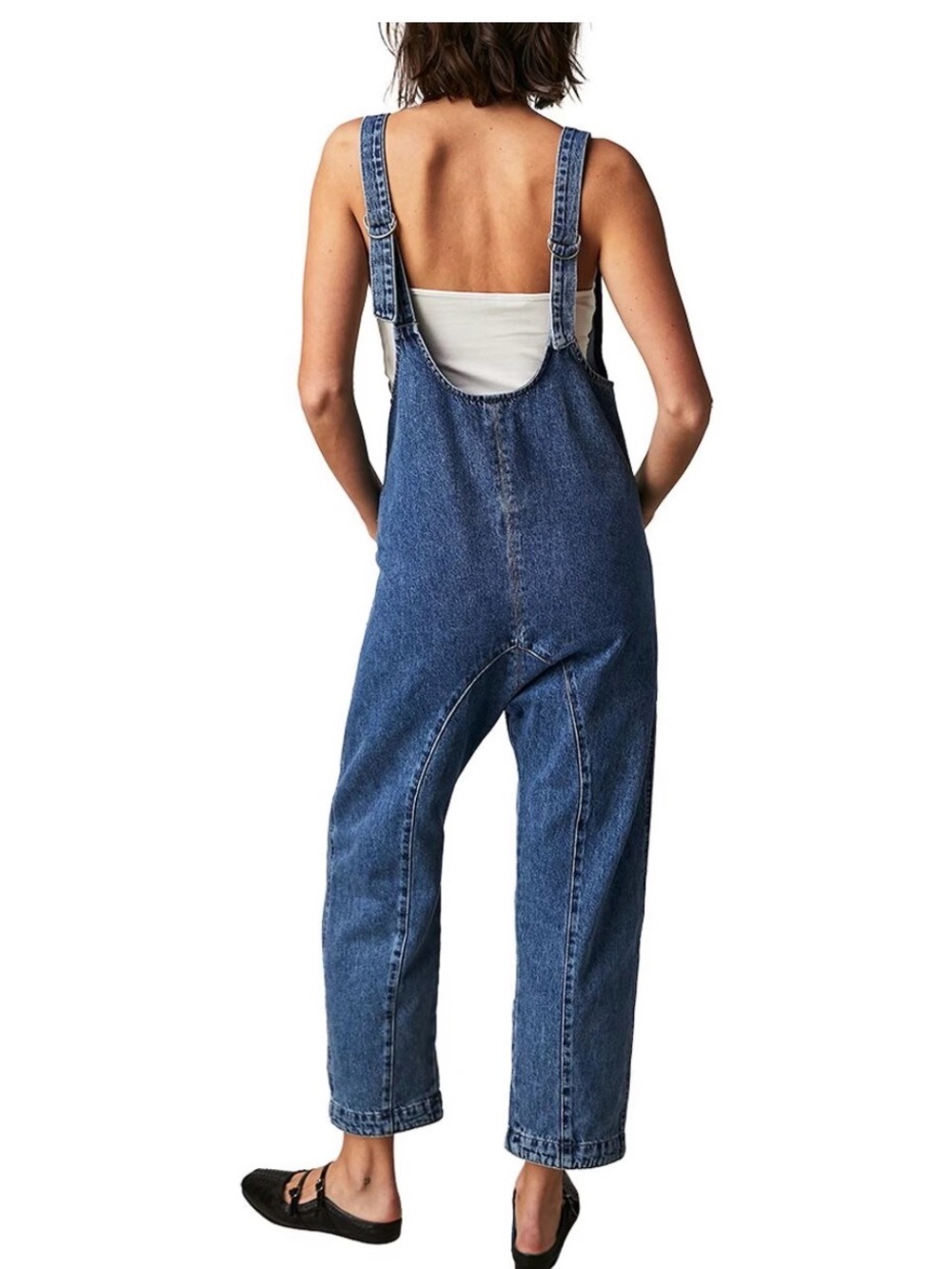 Free People Indigo Denim Overalls - Blue